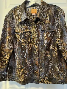 Ruby Rd Jacket Size 18 animal print EUC - Picture 1 of 13