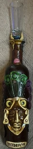 Mexikanische Azteken Kunst Tequila Flasche Teotihuacan mit Schnapsglas Stopfen echte Steine - Bild 1 von 14