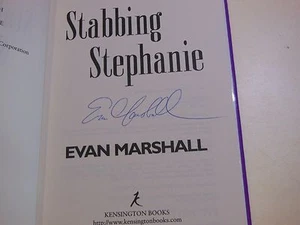 Stabbing Stephanie by Evan Marshall  SIGNED BY AUTHOR  CAT COZY 2001 Hardcover - Picture 1 of 2