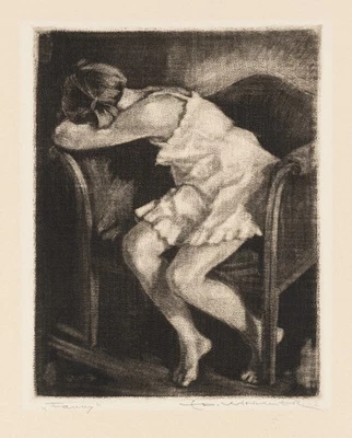 E. WINKLER (1884-1978), Schlafende "Fanny", um 1930, Radierung Realismus - Bild 1 von 4