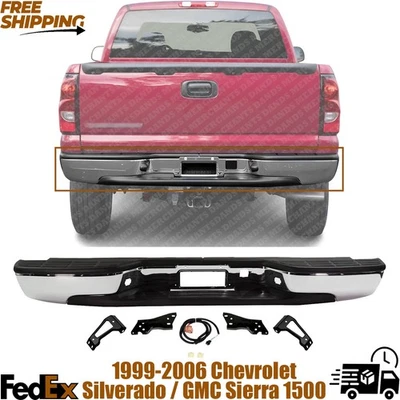Задний бампер, лицевая панель для Chevrolet Silverado 1500 / GMC Sierra 1500 1999-2006 годов выпуска - Изображение 1 из 4