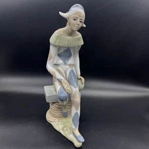 Casades - Lladro Stil große sitzende Harlekin Figur Porzellan 10,5" Vintage - Bild 1 von 11