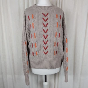 Celtic & Co Lambswool Cotton Blend Laced Cable Knit Jumper Small UK 8-10 - Picture 1 of 19