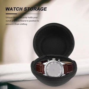 Caja de almacenamiento de reloj de 2 piezas estuche rígido reloj hombre bolsa de viaje soporte - Imagen 1 de 11