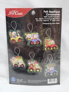 J & P Coats Weihnachten Wanderer Filz Applikation Ornamente Set #28131-Neu - Bild 1 von 7