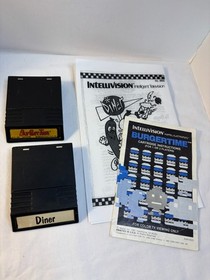 BURGERTIME & DINER Game Cartridges Intellivision Tested w/ One Original Manual