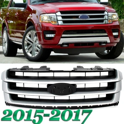 Front Bumper Grille For Ford Expedition FO1200588 2015-2017 Ingot Silver Grill Foto 1 de 4