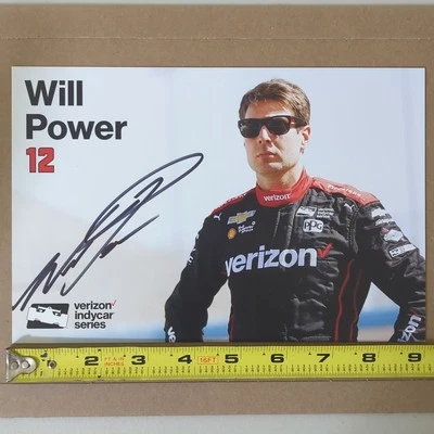 Tarjeta de héroe Indy Car 2015 firmada por Will Power Verizon Chevy Dallara, 6" x 9" Foto 1 de 3