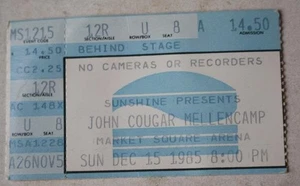 John Cougar Mellencamp Concert Ticket Stub Market Square Arena Dec 15 1985 --- - Picture 1 of 1