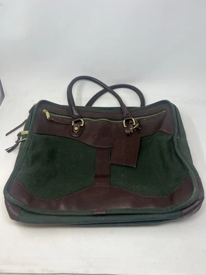 De Colección Orvis Battenkill Verde Lona Cuero Maletín Laptop Bolso Mensajero Foto 1 de 4