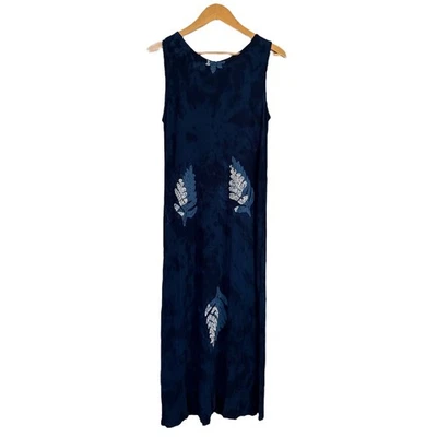 Hilo Hattie Women Hawaiian Floral Boho Beachy Sleeveless Maxi Dress Size M Blue - Image 1 of 4