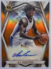 2021-22 Bowman University Basketball AJ Griffin Bowman Invicta Auto Orange 9/25