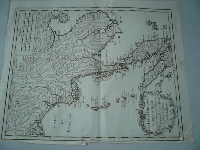 Tailandia, Siam, Sumatra, año 1762, par. Mapa de cobre decorativo le S. Robert, Foto 1 de 4