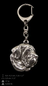 Brazilian Mastiff, silver covered keyring, high qauality keychain Art Dog - Picture 1 of 3