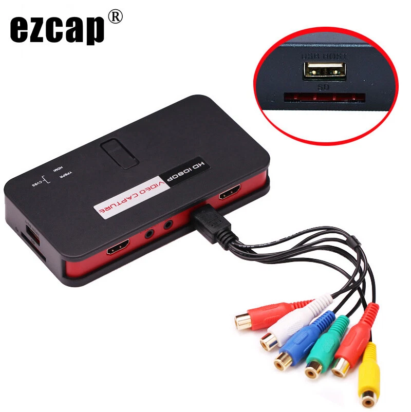 Ezcap284 USB U Disk Video Capture Card 1080P HDMI AV CVBS YPBPR Game Record Box - Image 1 of 4