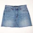 Aero Jeans Skirt Size 6 Button Fly High Rise Mini Blue Light Wash Denim