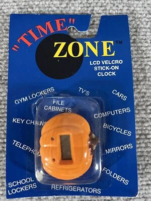 Halloween Time Zone LCD Digital Stick On Pumpkin JOL Fridge Locker Clock Vintage - Image 1 of 3