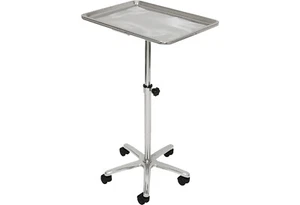 LCL Beauty Extra Large Steel Finish Single-Post Mayo Instrument Stand Work Tray - Picture 1 of 4