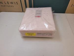 John Lewis Cotton Slub Rose Pink Pencil Pleat Curtains W228 x D182cm Pair Lined - Picture 1 of 4