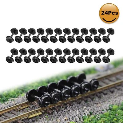 24pcs N Scale 1:160 POM Plastic 33'' Wheels for Model Train Wheelset HP28N - Image 1 of 4