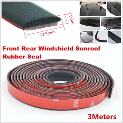 3M Car Windshield Sealant Rubber Sunroof Triangular Window Sealing Sealed Strips - Image 1 of 4