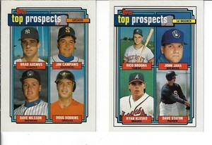 1992 TOPPS BASEBALL MLB PROSPECTS CARDS 58 & 126