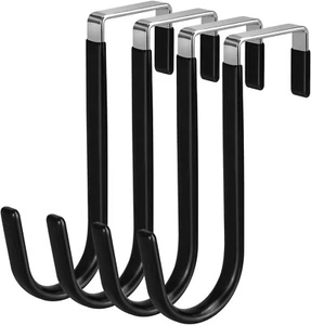4 PCS Over The Door Hooks Heavy Duty Scratch-Resistant for Clothes & Towels - Picture 1 of 6