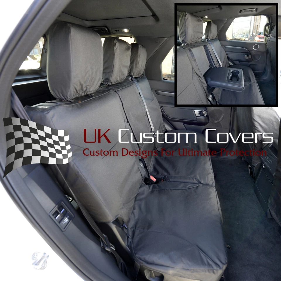 FUNDAS DE ASIENTO TRASERO A MEDIDA LAND ROVER DISCOVERY 5 (2017 EN ADELANTE) NEGRO 324 Foto 1 de 4