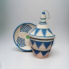 Rwanda traditional Sisal Peace Hand Woven Basket, With Lid And Tray/Wall Basket