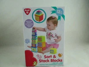 Neu Playgo Spielzeug Sortieren & Stapeln Blöcke Zahl Farbe Buchstabe Säugling Kleinkind Lernen - Bild 1 von 4