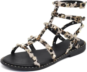 Fashion Scarpe Sandali Infradito Gladiatore Stivali Estivi Da Donna Con Borchie - Foto 1 di 12