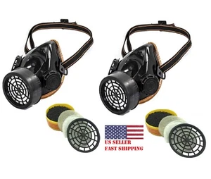 Half Face Cover Respirator Gas Mask Safety Filter for Painting Spray Facepiece - Picture 1 of 7