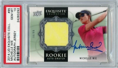 2014 Exquisite Collection MICHELLE WIE #85 Auto JERSEY RC 18/99 PSA 10 GEM MINT - Image 1 of 4
