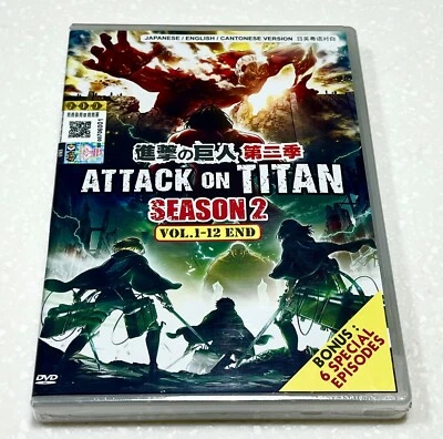 Attack on Titan (Season 2: VOL.1 - 12 End + 6 Special) ~ English Dubbed Version Foto 1 de 4