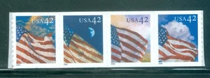 US 4232-35 USA FLAG STRIP OF 4 STAMPS 42 c ISSUED 2008 - Picture 1 of 1