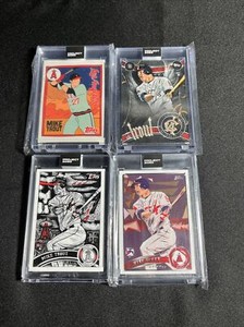 Topps Project 2020 4 Early Mike Trout Cards Fucci, Baller, JK5, Naturel