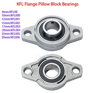 KFL Flange Pillow Block Bearings 8,10,12,15,17,20,25,30mm Bore Zinc Alloy CNC - Picture 1 of 7