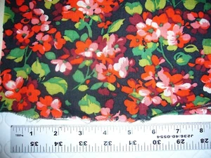 90's Floral Retro Challis Fabric - Picture 1 of 2