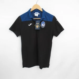 Joma Polo Shirt UK Small Atalanta Football Club Black Blue Top Preloved - Imagen 1 de 16