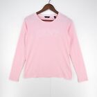 GANT Ladies Pink Big Logo Crew Neck Long Sleeve Pullover T Shirt Size XS