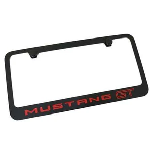 Ford Mustang GT Red Name License Plate Frame (Black) - Picture 1 of 4