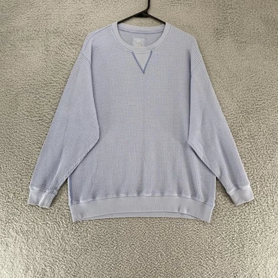 Suéter tejido gofre Aerie para mujer pequeño de gran tamaño cuello redondo térmico acogedor Foto 1 de 4