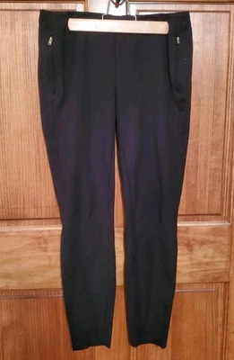 Leggings Tommy Hilfiger feminina pequena preta Morgan ponte elástica calça macia - Imagem 1 de 4