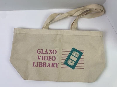 Bolso de Mano Fabriko Lona GLAXO VIDEOTECA VHS TAPE Diseño 18.5x10 Años 90 De Colección Foto 1 de 4