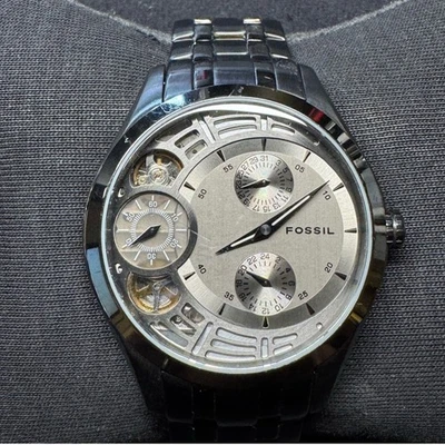 Fossil Twist Arkitekt ME 1012 不锈钢骨架手表 带新电池 — 第 1/4 张图片