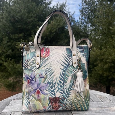 Bolso Bandolera The SAK Sophie Selva Cuero Blanco Tigre Cartera Borla Dije Foto 1 de 4