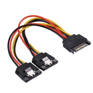 Serveur PC Ordinateur Disque Dur 15Pin 1 Mâle vers 2 Femelles Câble d'Alimentation Splitter - Photo 1/7