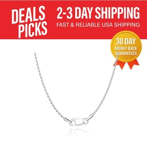 Stilvolle 18 Zoll gedrehte Seil Halskette in 18K Gold auf 925 Silber - perfektes Geschenk - Bild 1 von 7