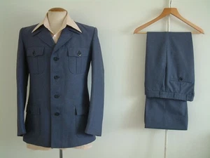 1970's LEISURE SUIT..38" x 32"..FLARES..70s..DISCO..SAFARI..SUPERB CONDITION.. - Picture 1 of 18