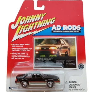 Johnny Lightning 1988 Ford Mustang GT 5.0 Ad Rods Diecast 1:64 Black - Picture 1 of 10